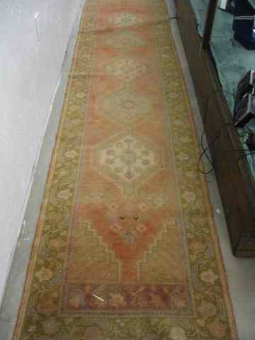 Appraisal: Oushak Persian Handmade Runner medallions color faded ' '' x