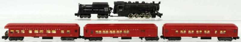 Appraisal: American Flyer No Passenger Train Set American S-gauge Includes no