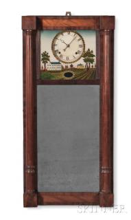 Appraisal: Joseph Ives Patented Looking Glass Wall Clock Bristol Connecticut c