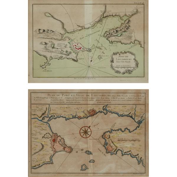 Appraisal: Jacques Nicolas Bellin - TWO MAPS PORT DE LOUISBOURG DAN