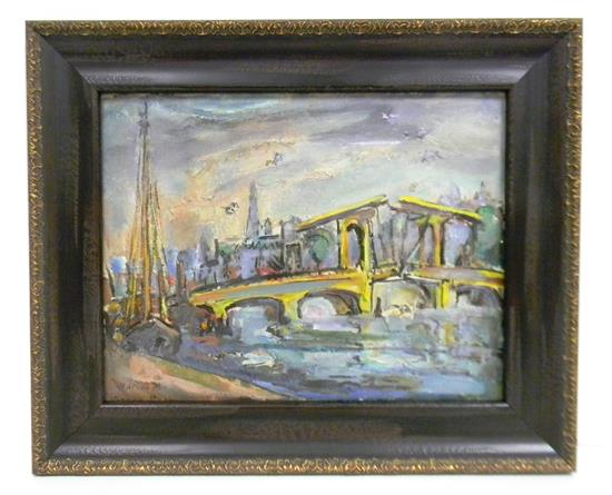 Appraisal: Marion Huse American - Yellow Bridge oil on canvas board