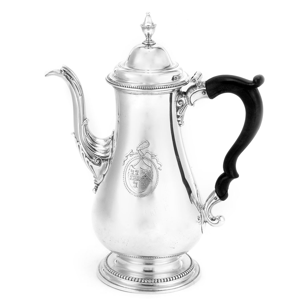 Appraisal: George III Silver Coffee Pot William Grundy London circa -