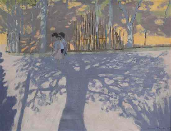 Appraisal: Andrew Macara - oil on canvas ''Tree Shadows Italy'' signed