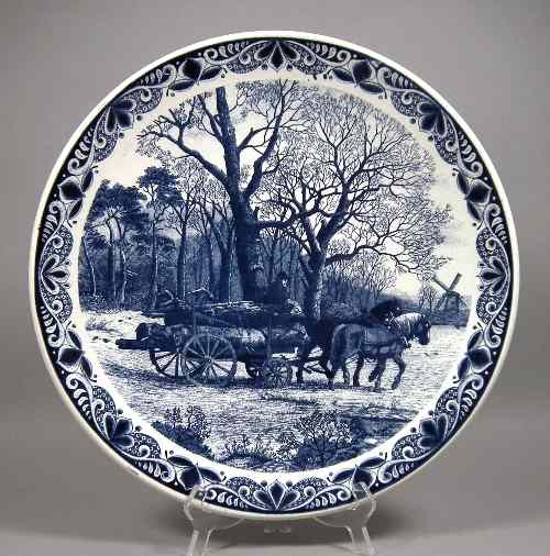 Appraisal: A modern Delft blue and white pottery circular charger decorated