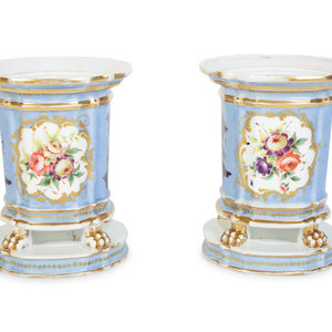 Appraisal: A Pair of Paris Porcelain Cache Pots EARLY TH CENTURY