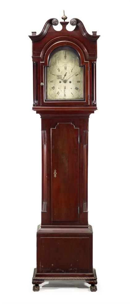 Appraisal: English mahogany tall case clock The dial with Roman numerals