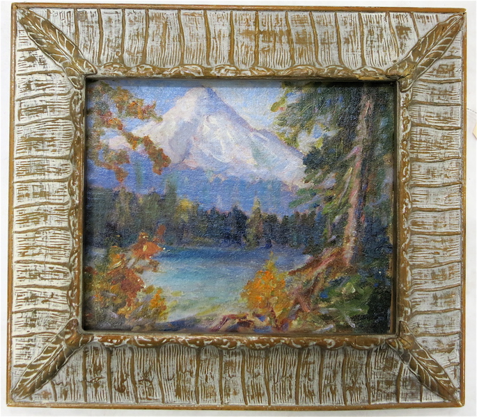 Appraisal: HOWARD ELMER HOUSE OIL ON CANVAS MOUNTED TO CARDBOARD Oregon