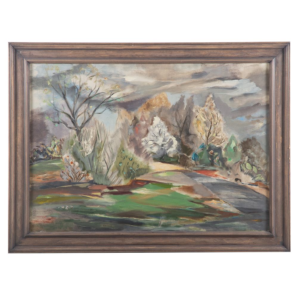 Appraisal: John Gernand Landscape oil on canvas American - Oil on