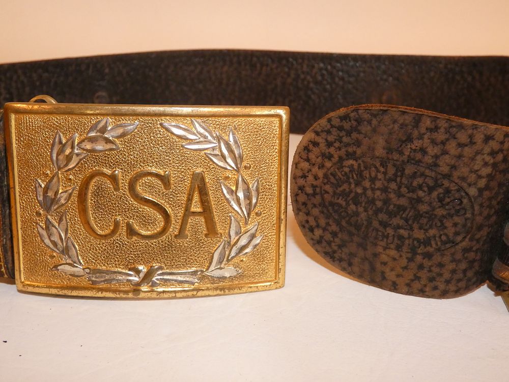 Appraisal: CSA REUNION BELT BUCKLE Gilt CSA brass belt buckle with