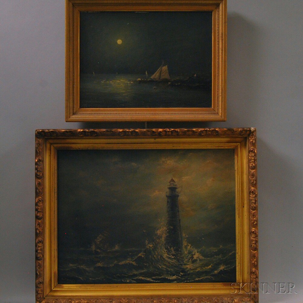 Appraisal: Two Marine Views William Frederick Paskell American - Minot's Light