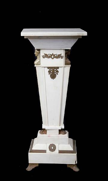 Appraisal: An Empire style marble and gilt bronze mounted pedestal height