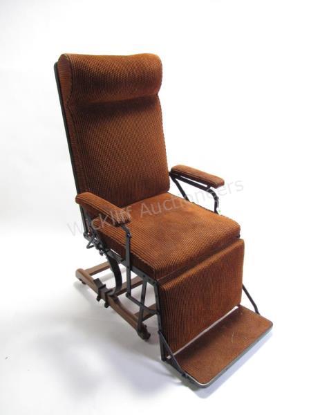 Appraisal: Antique Boericke convertible medical exam chair which converts to a