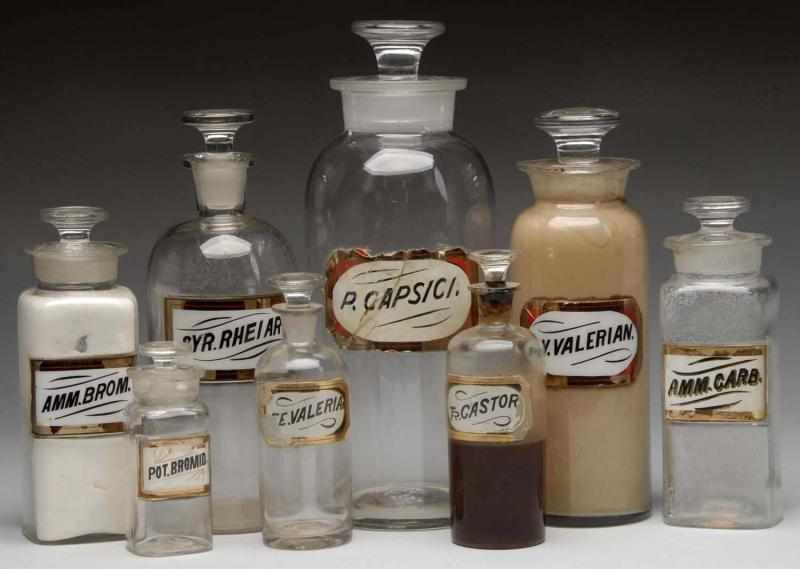 Appraisal: Lot of Glass Label Druggist Shop Bottles Description Circa to