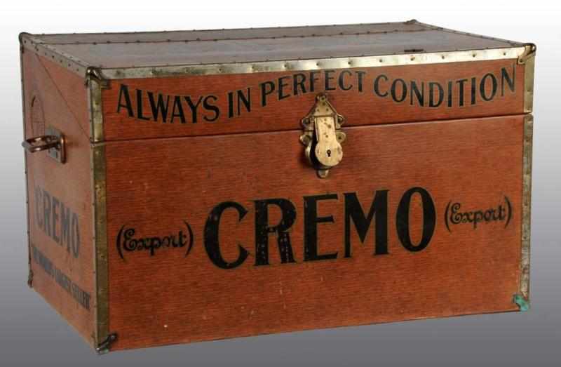 Appraisal: Large Cremo Cigar Humidor Chest Description Metal with humidor interior