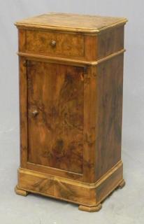 Appraisal: Louis Philippe Carved Cherry Night Stand c the canted corner