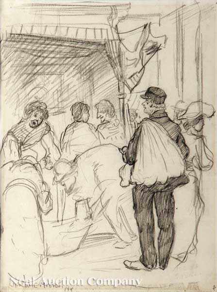 Appraisal: Jerome Myers American New York - Lemon Vendor pencil on