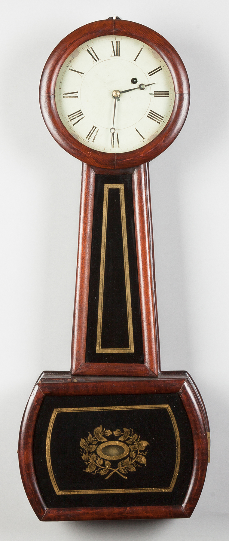 Appraisal: Howard Banjo Clock Grained rosewood case Original painted metal dial