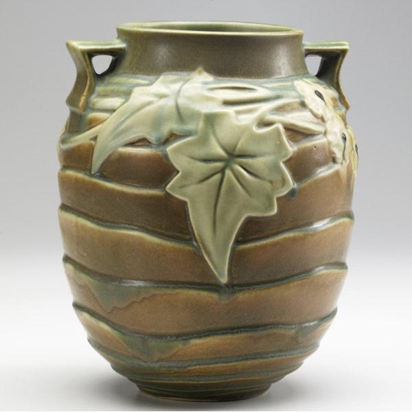 Appraisal: ROSEVILLE Brown Luffa vase Unmarked