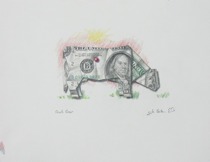 Appraisal: Gayle B Tate American b Cash Cow Pencil colored pencil