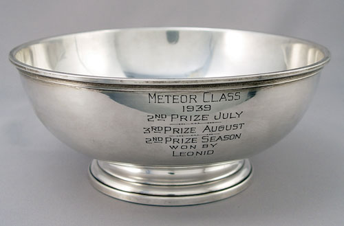 Appraisal: WEBSTER STERLING SAILING TROPHY BOWL Bowl is inscribed ''Meteor class