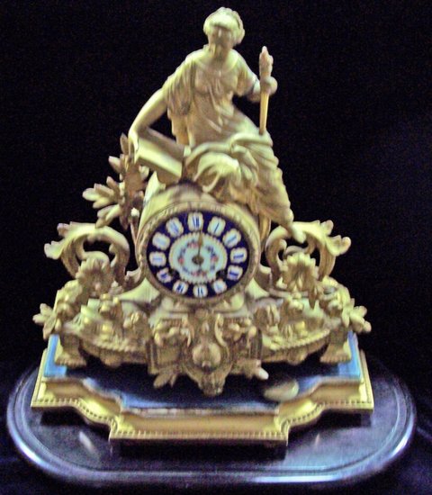 Appraisal: A th Century French gilt metal mantel clock surmounted by