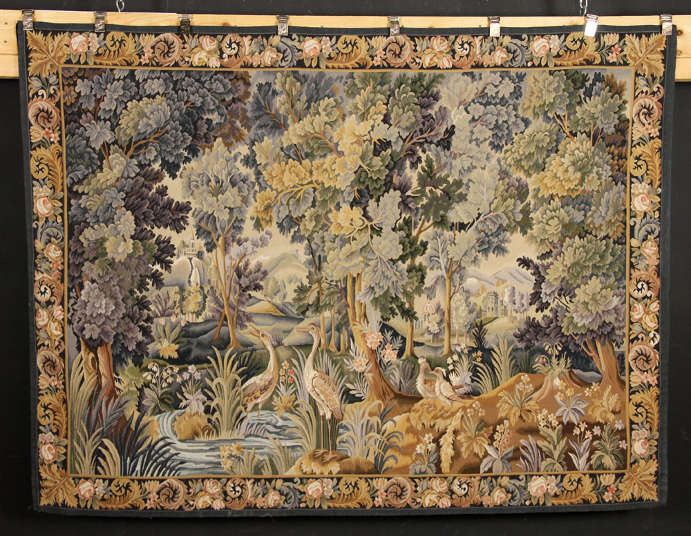 Appraisal: - Forest Scene Tapestry Tapestry forest scene x Provenance From