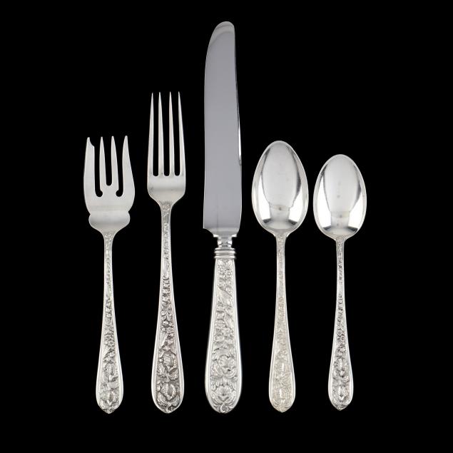 Appraisal: STIEFF CORSAGE STERLING SILVER FLATWARE SERVICE pieces service for eight