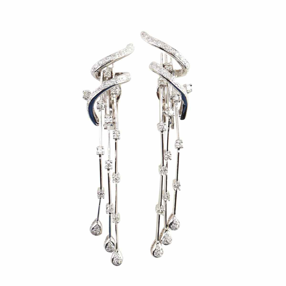 Appraisal: Pair Of k White Gold Drop Earrings each set with