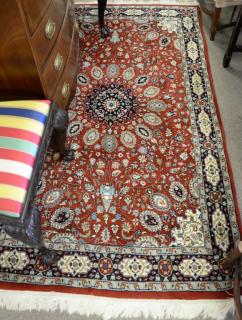 Appraisal: Oriental throw rug ' x ' Oriental throw rug '