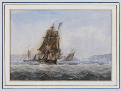 Appraisal: Circle of John Christian Schetky Marine scene Pen ink and