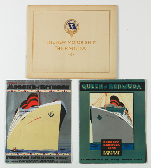 Appraisal: FURNESS-BERMUDA LINE Group of pieces including large format brochure entitled