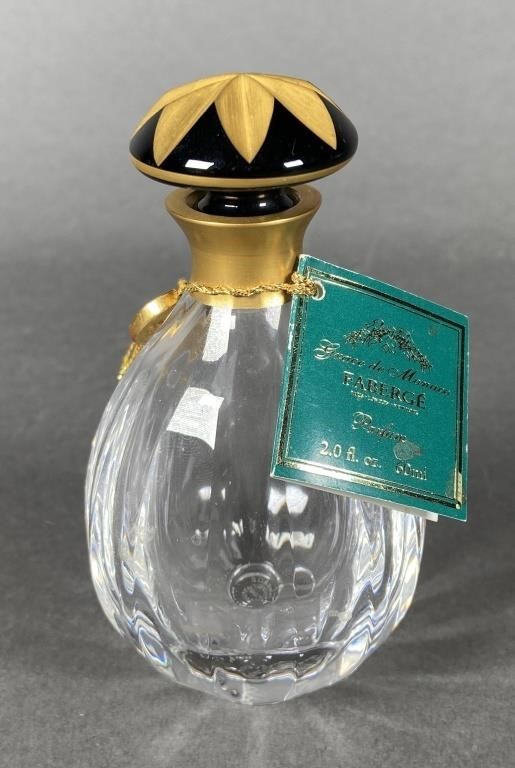 Appraisal: Empty FABERGE perfume bottle with tag Royal Monaco bottom etched