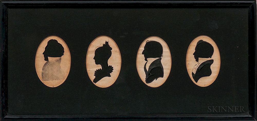 Appraisal: Four Silhouette Portraits of the Morrill Family Four Silhouette Portraits