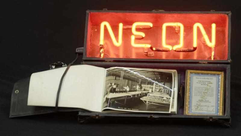 Appraisal: Neon Salesman Sample Description s Battle Creek MI The first