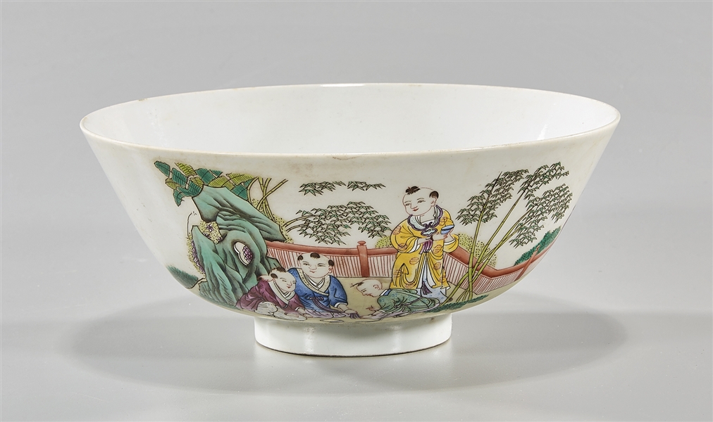 Appraisal: Chinese enameled porcelain vase depicting children playing Qianlong mark but