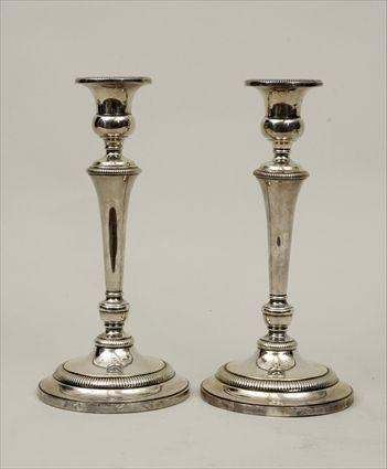 Appraisal: Pair of Ellmore Silver Co Sterling Silver Weighted Candlesticks x