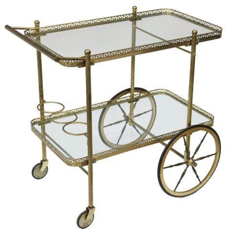 Appraisal: Italian two-tier service bar cart mid th c having brass