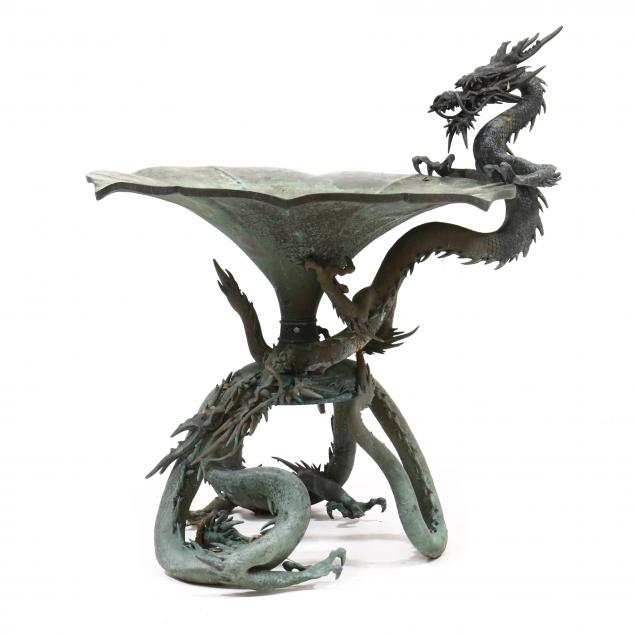 Appraisal: A MONUMENTAL JAPANESE BRONZE DRAGON SCULPTURE Meiji period - a