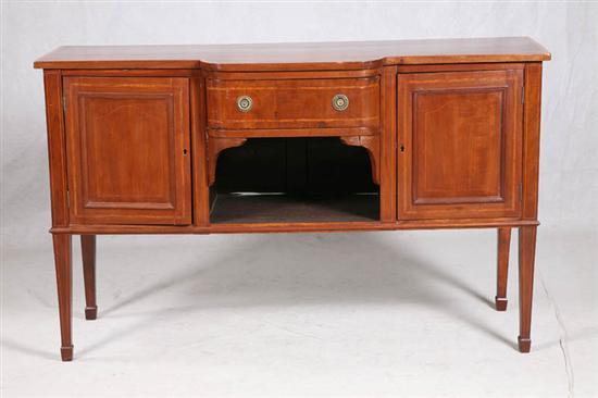 Appraisal: SIDEBOARD Mahogany with two doors and a block front drawer