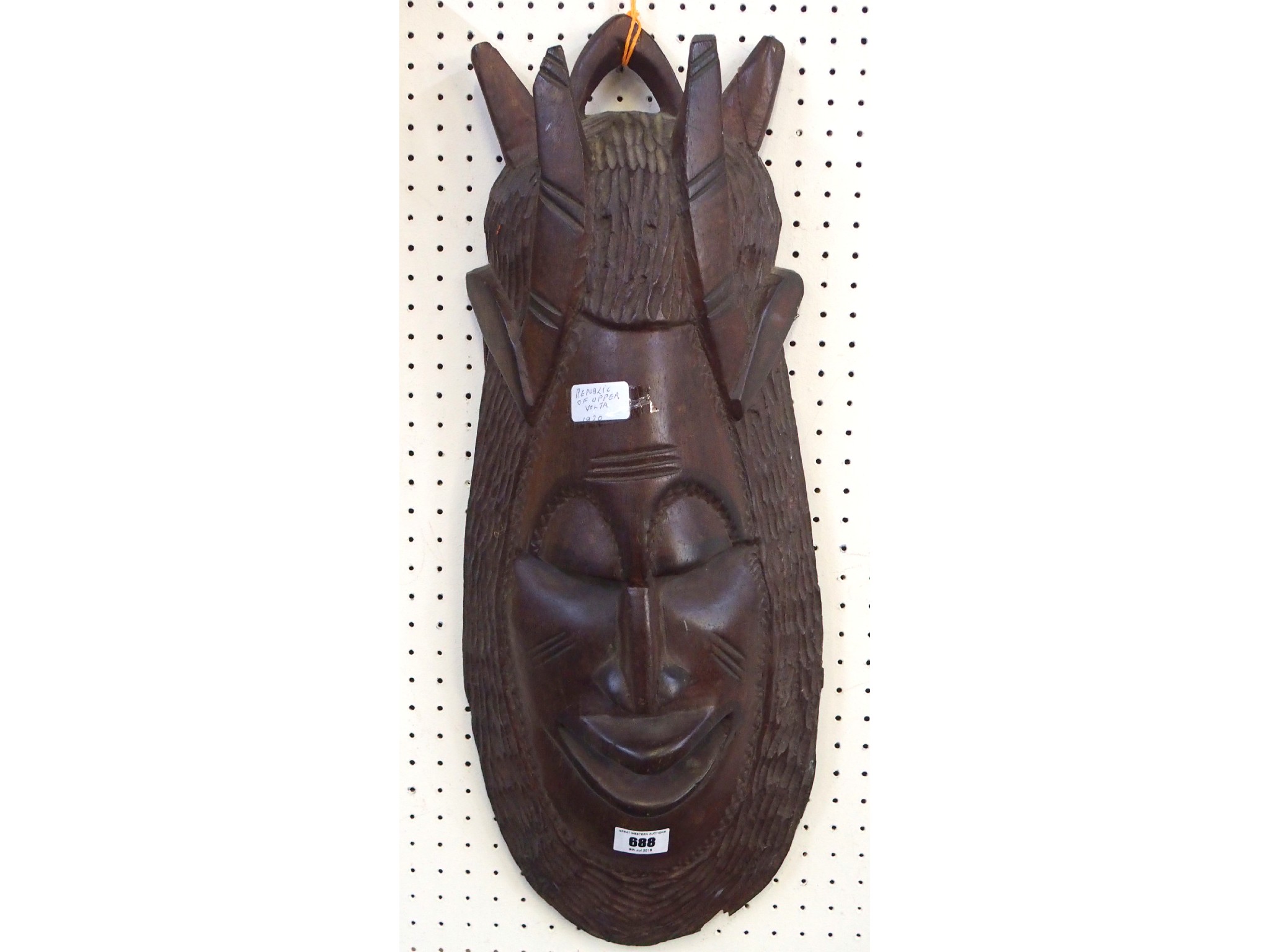 Appraisal: African mask purportedly from Republic of Upper Volta