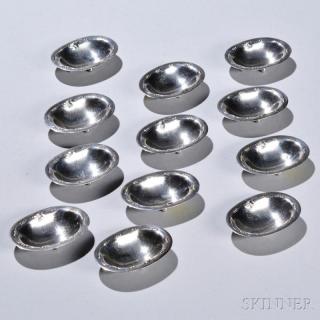 Appraisal: Twelve Danish Sterling Silver Nut Dishes each bearing Georg Jensen