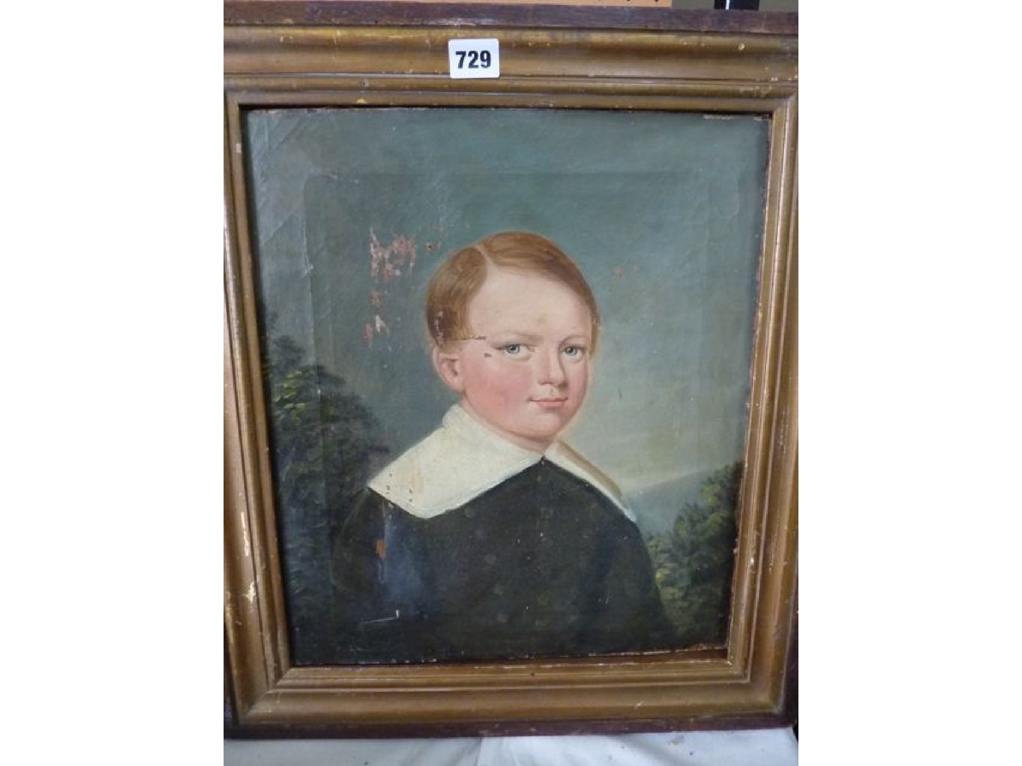 Appraisal: A th century oil painting on canvas bust length portrait