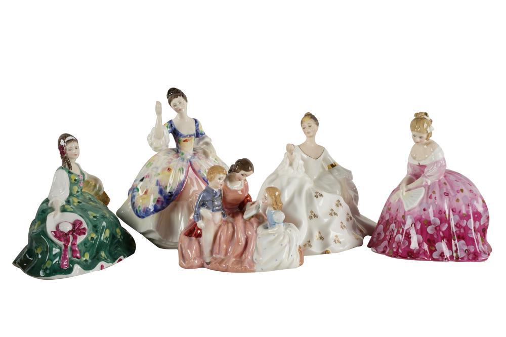 Appraisal: FIVE ROYAL DOULTON PORCELAIN FIGURESeach with marked to underside comprising