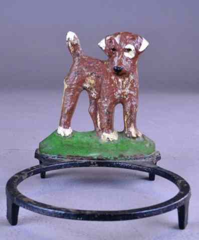 Appraisal: Rare Hubley Cast Iron Dog Dish Holder With OriginaRare Hubley