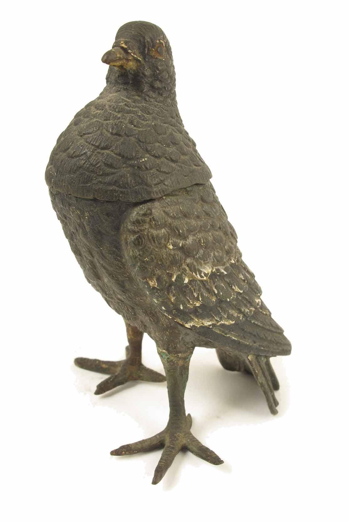 Appraisal: An Austrian cold painted bronze inkwell in the form of