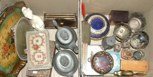 Appraisal: Miscellaneous items including plated and pewter wares boxes an Italian