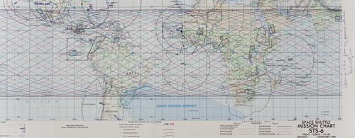 Appraisal: FLOWN STS- Mission Chart An approximately x inch folded multi-colored