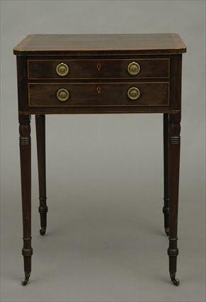 Appraisal: George III Inlaid Mahogany Work Table x x in