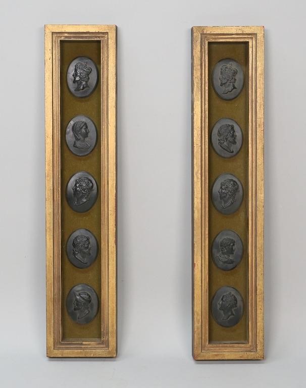 Appraisal: PAIR OF WALL PLAQUES WITH CLASSICAL MEDALLIONSPair of Wall plaques