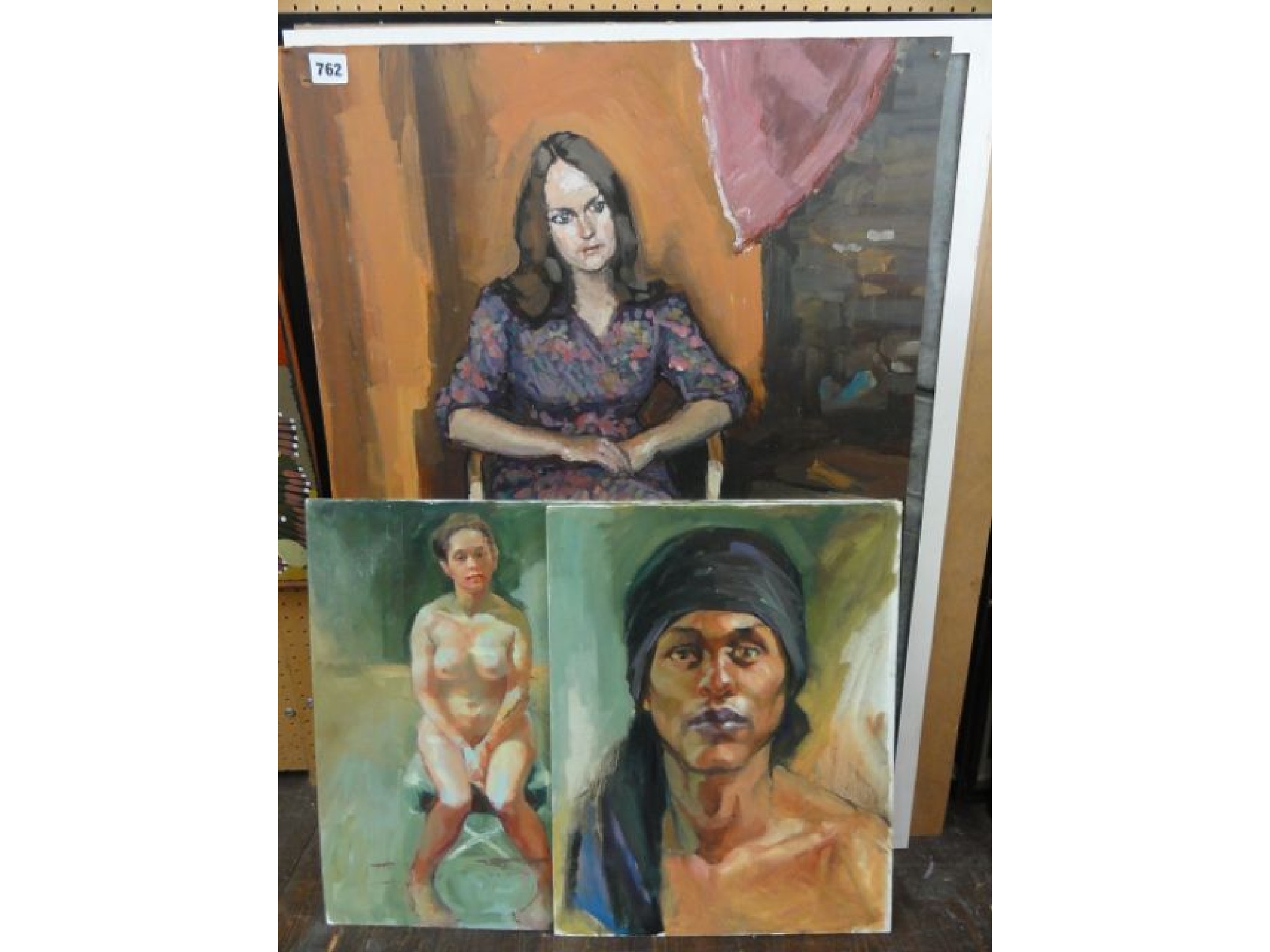 Appraisal: A collection of three oil paintings on board of life